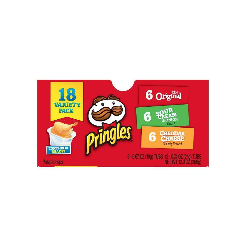 Pringles Snack Stacks Variety Pack Potato Crisps Chips - 12.9oz/18ct