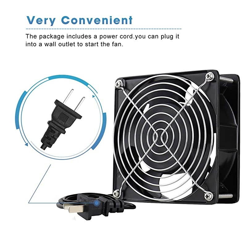 AXIAL Fan 12038, 110V 120V AC 120mm Fan, Ventilation Exhaust Projects Cooling Fan