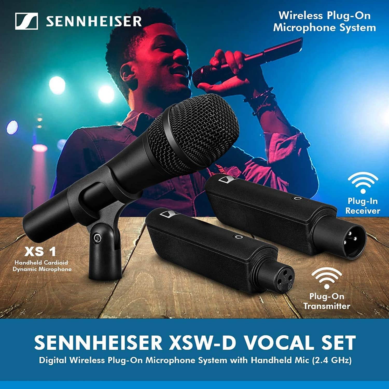 Sennheiser XSW-D VOCAL SET Digital Wireless Plug-On Microphone System with Handheld Mic w/Samson Expedition Express Portable PA Speaker, and Accessories - Ideal for Teaching or Preaching