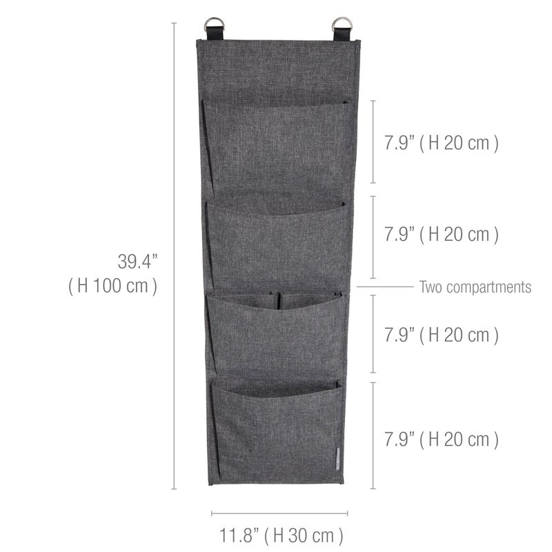 Bigso Box of Sweden 6 Pockets Hang Up Storage Gray