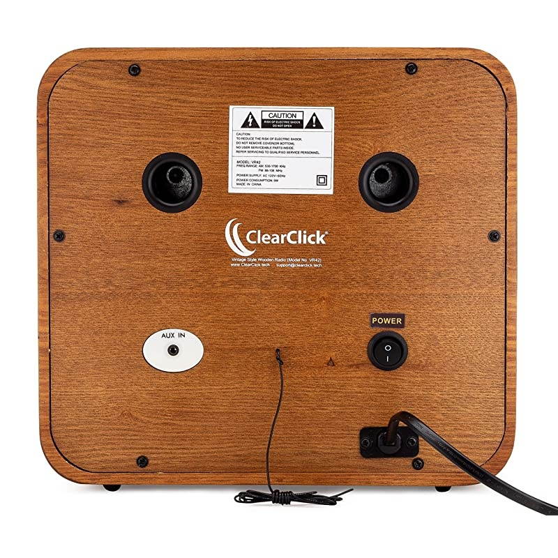 Classic Vintage Retro Style AM/FM Radio with Bluetooth & Aux-in - Handmade Wooden Exterior