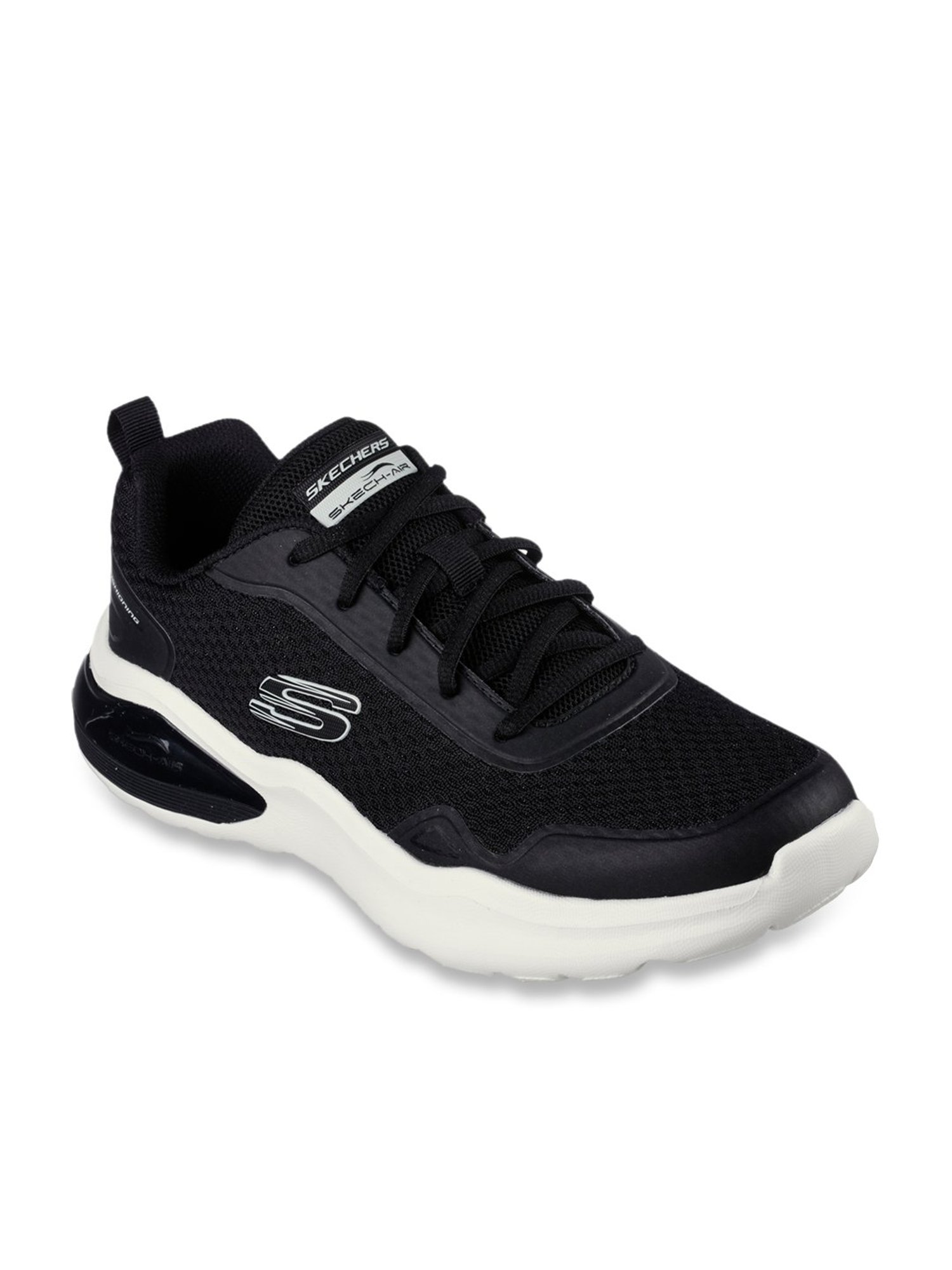 Skechers Men's AIR CUSHIONING - CITRO Black White Casual Sneakers