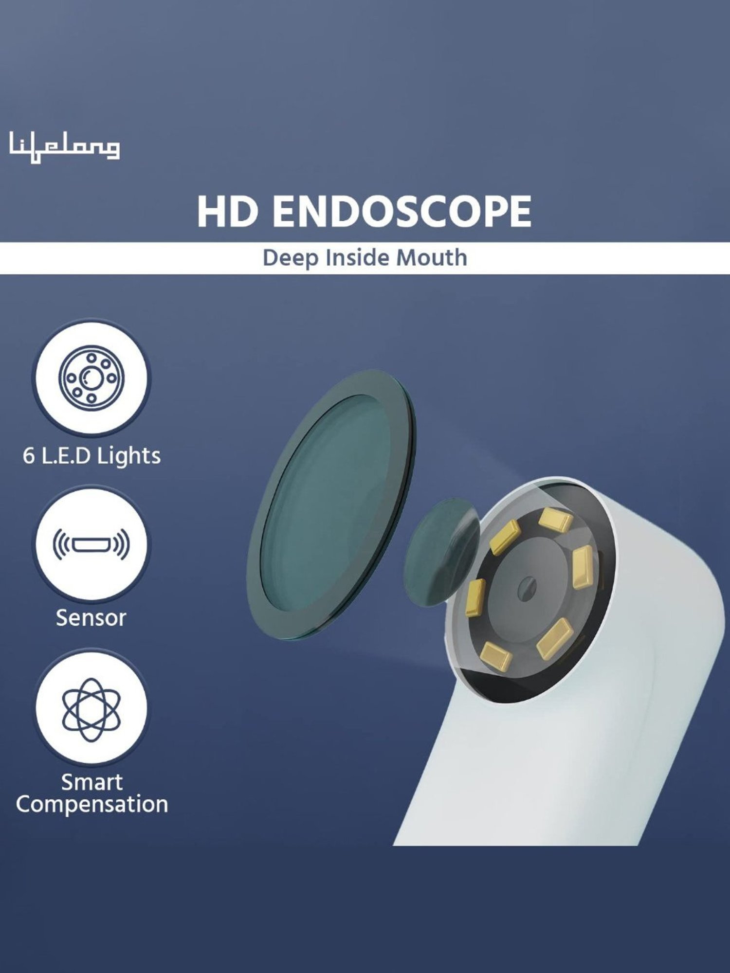 Lifelong LLDC108 Rechargeable Toothbrush with 1 Portable Camera (White)