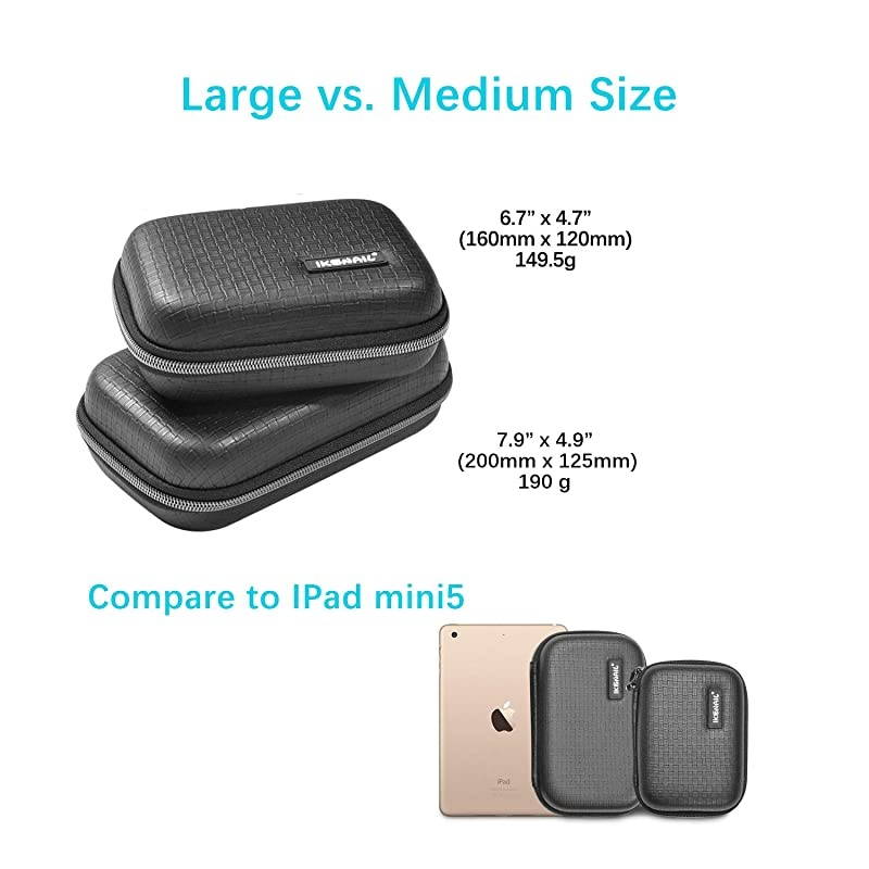 Cable Organizer Bag Portable 67 Inch Hard Drive Case Shockproof Electronics Organizer Phone Charger Earbuds Cord Case Pouch Fits Anker 10000mAh 13000mAh Power Bank