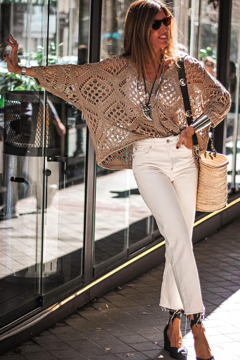 Gibson & Latimer Jewel Neck Basic Stripe Tee