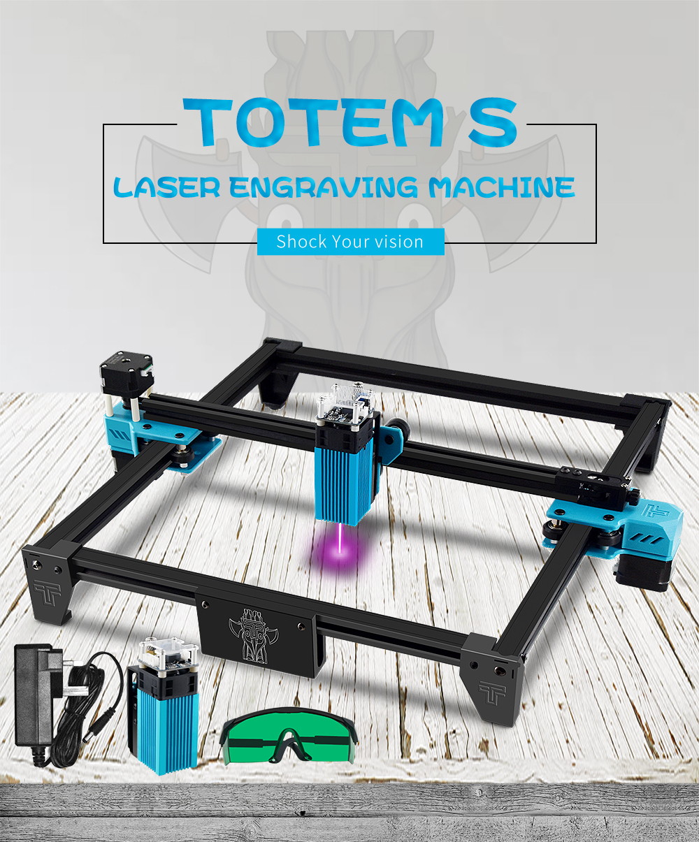 Powerful laser engraving machine, LKS mini motherboard, 300mmX300mmX36mm, 5500mW laser power, image engraving, text engraving, contour engraving, support Windows XP, Win7, Win8, Win10, Mac system