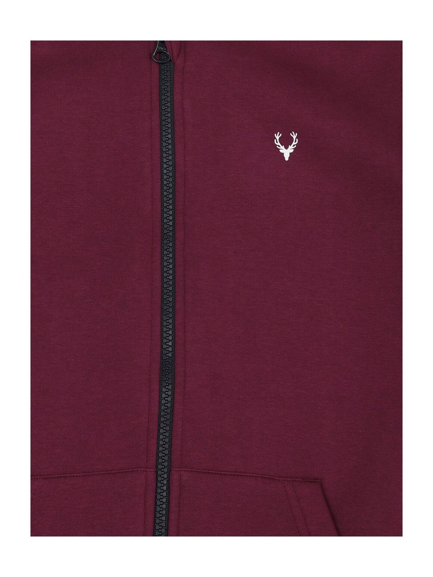 Allen Solly Junior Maroon Solid Full Sleeves Sweatshirt