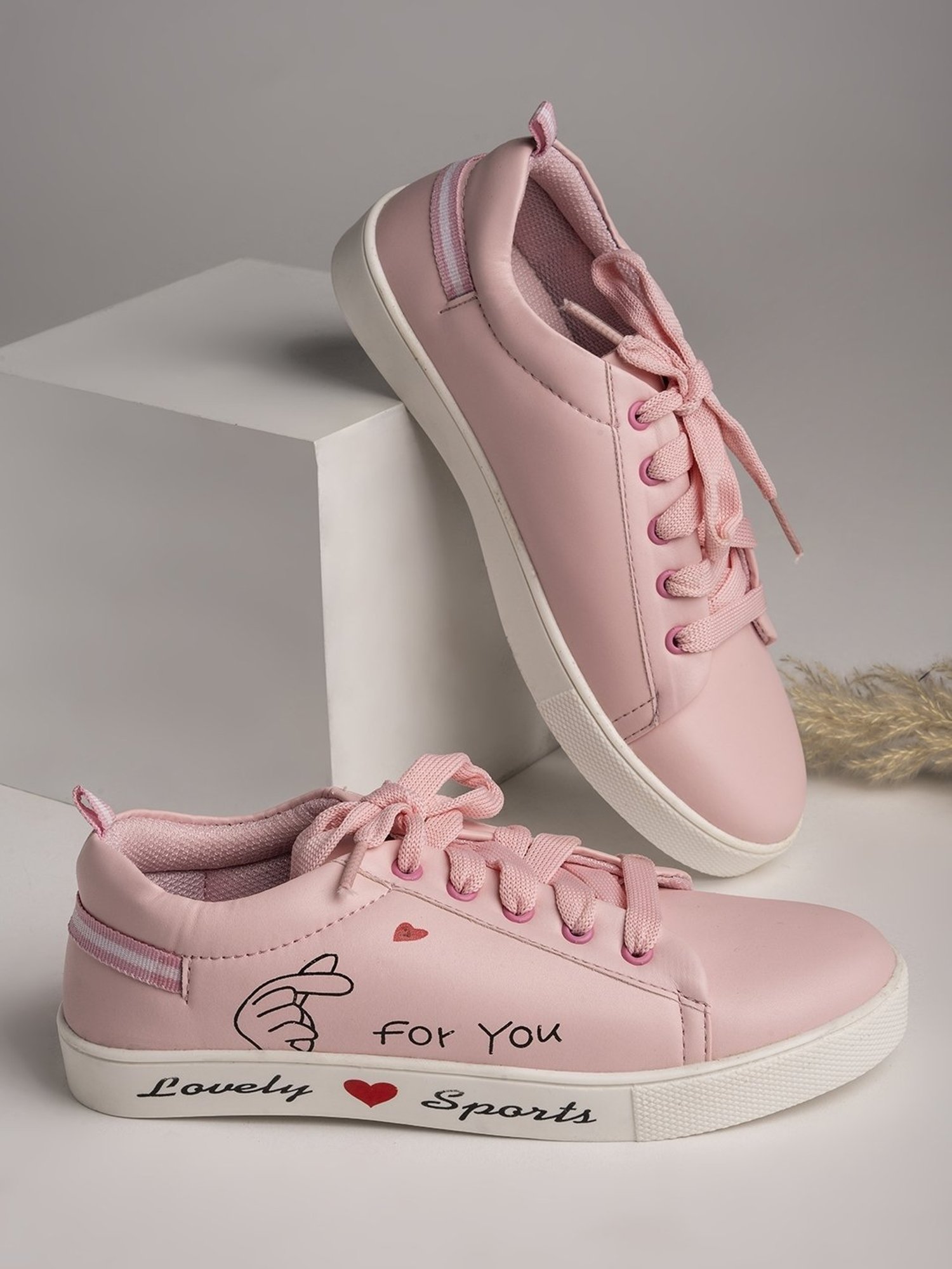 Shoetopia Women's Pink Sneakers