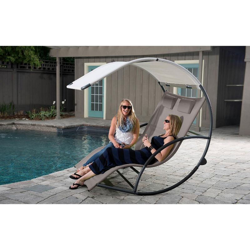 Vivere Cocoa Aluminum Double Chaise Rocker