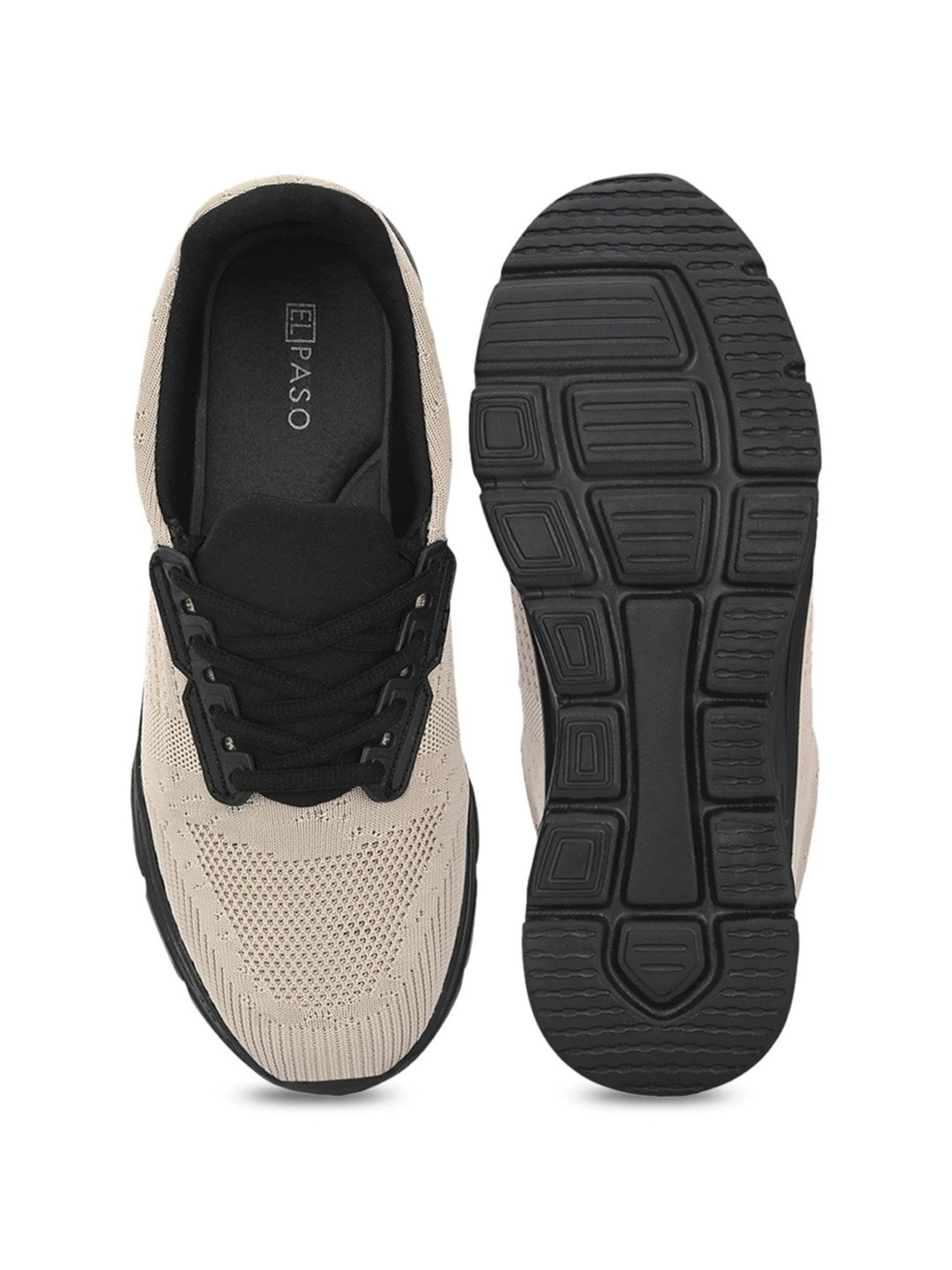 El Paso Men's Beige Running Shoes