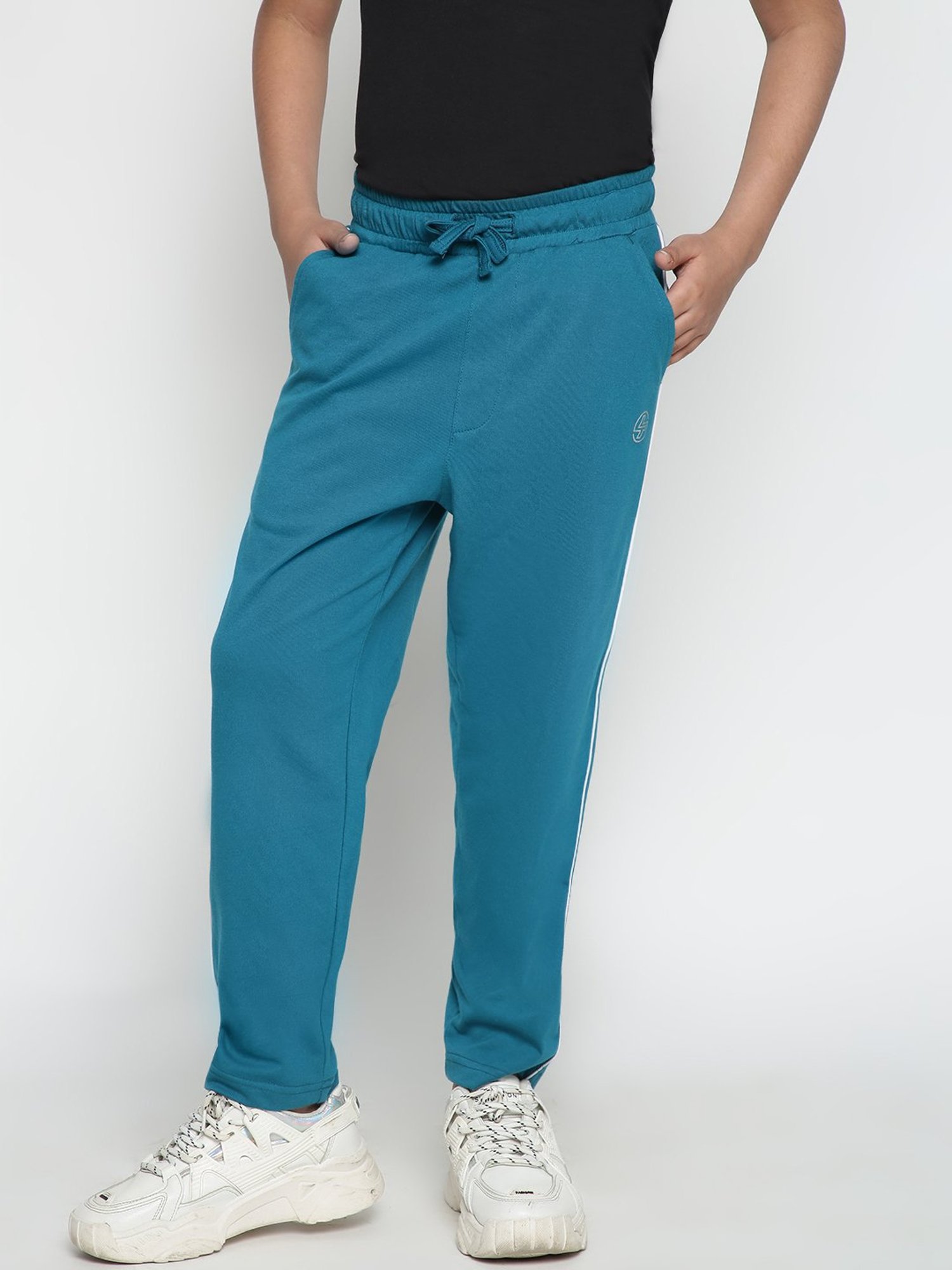 Lil Tomatoes Boys Teal Solid Trackpants