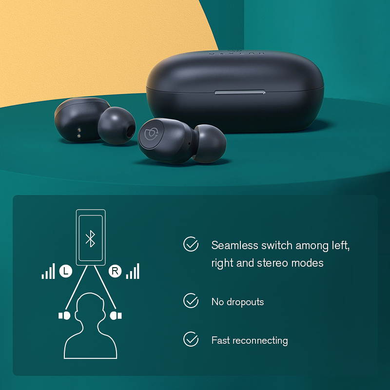 Haylou GT2S Bluetooth Earphones HIFI AAC Dual Connection Earbuds Automatic Pairing Mini TWS Wireless Headphone