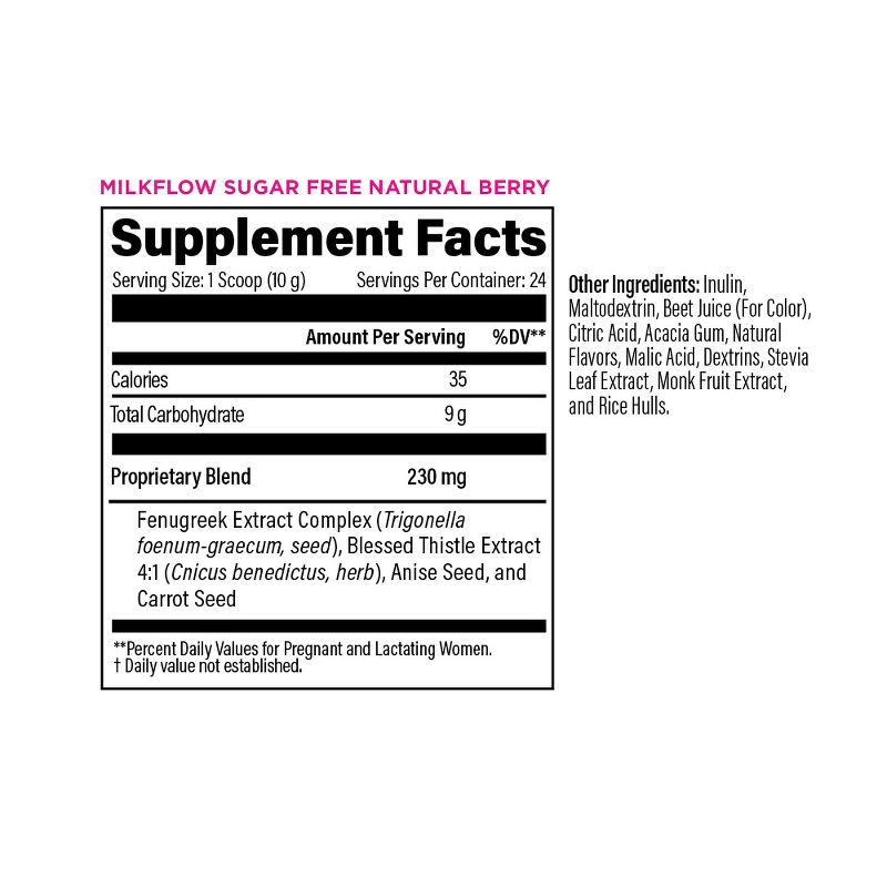 UpSpring Milkflow Sugar Free Berry Breastfeeding Supplement - 8.5oz