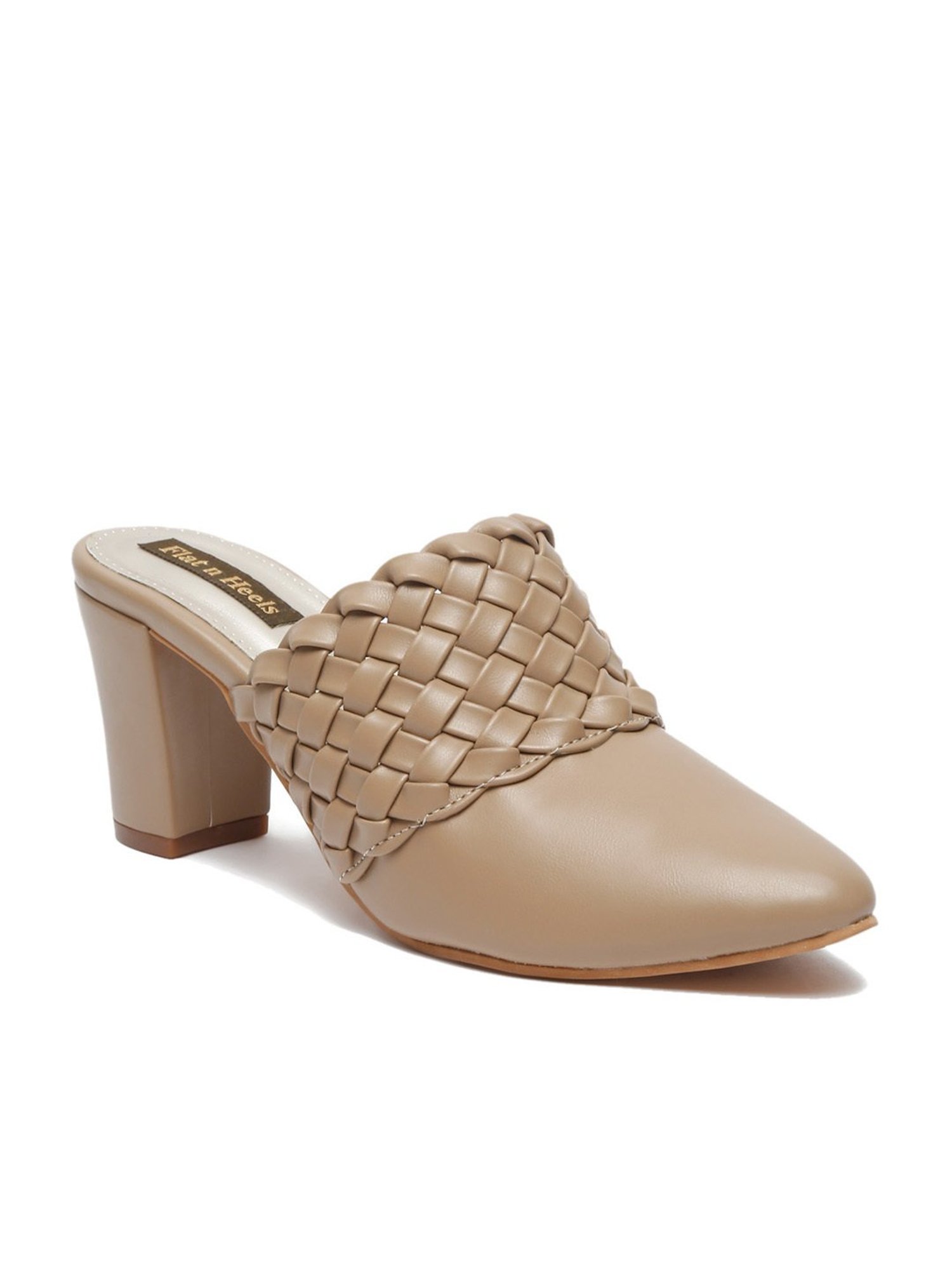 Flat N Heels Women's Beige Mule Shoes