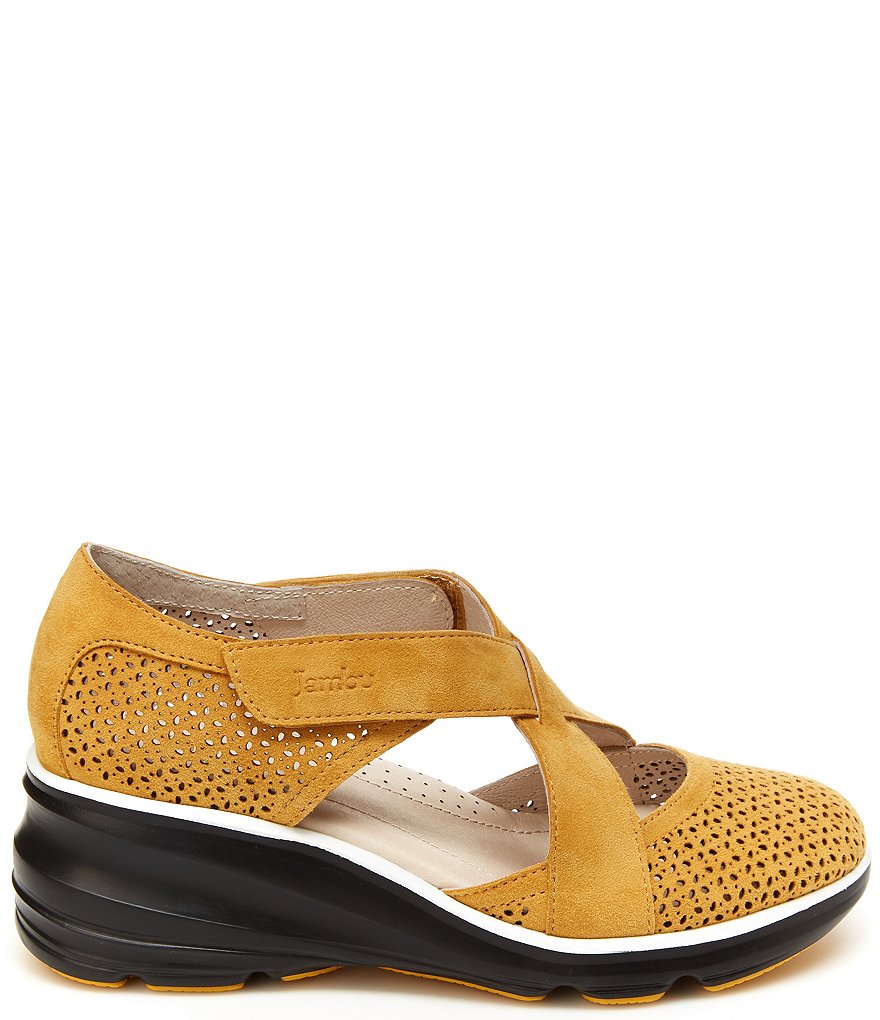 Jambu Belize Cross-Band Wedge Slip-Ons