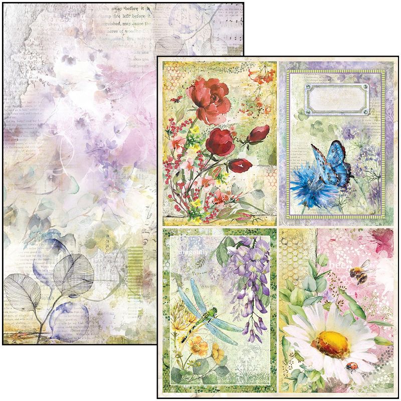 Ciao Bella Double-Sided Creative Pack 90lb A4 9/Pkg-Microcosmos, 9 Designs/1 Each