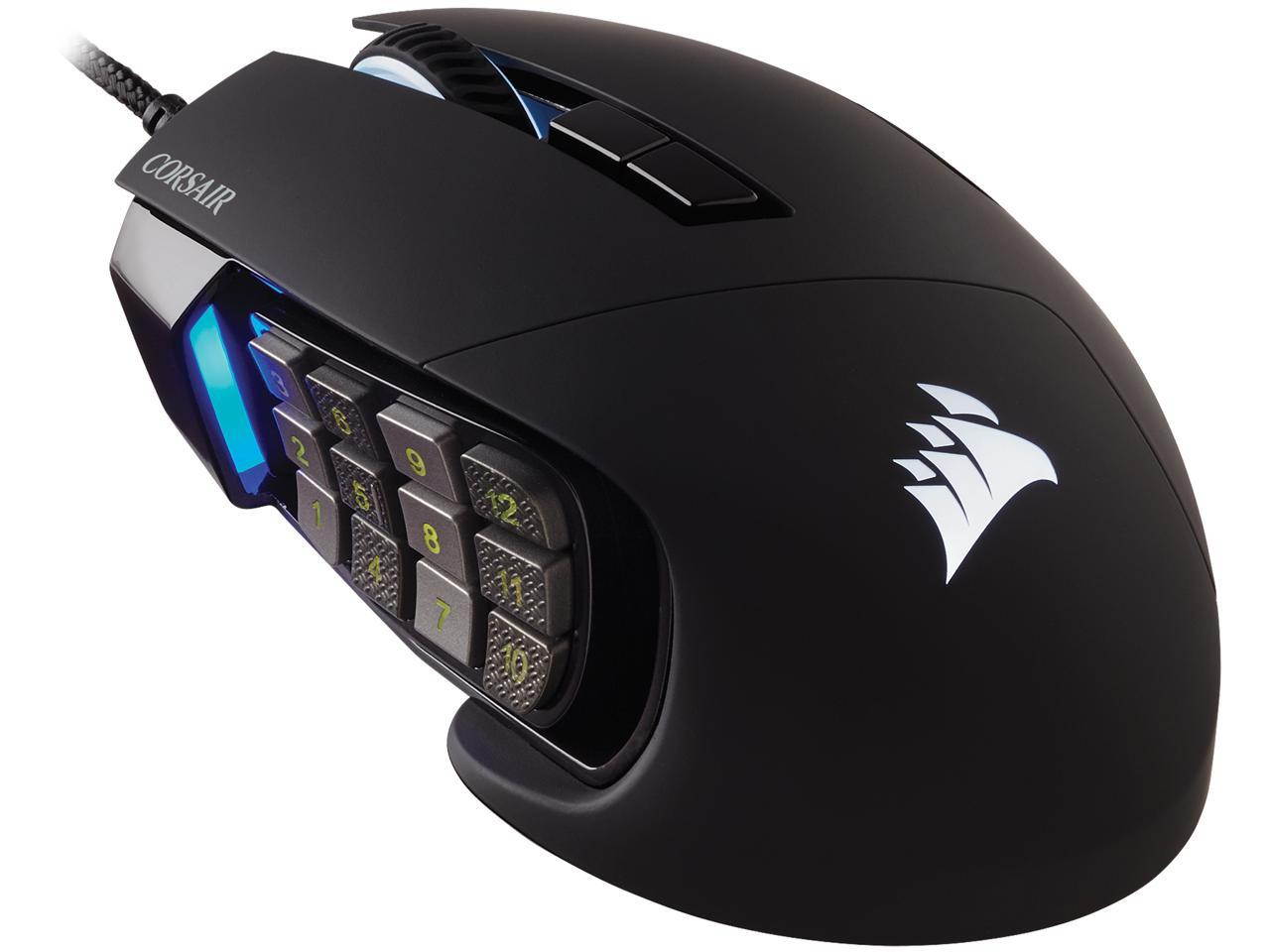 Corsair Scimitar Pro RGB - MMO Gaming Mouse - 16,000 DPI Optical Sensor - 12 Programmable Side Buttons - Black (Packaging may vary)