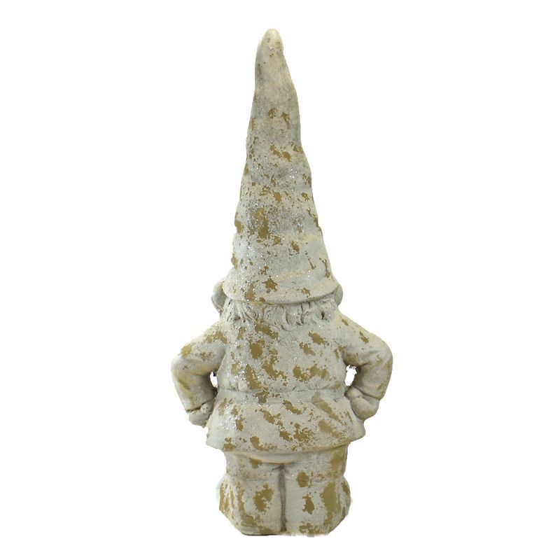 Home & Garden 22.5" Glittered  Gnome Bearded Man Allstate  -  Outdoor Sculptures And Statues