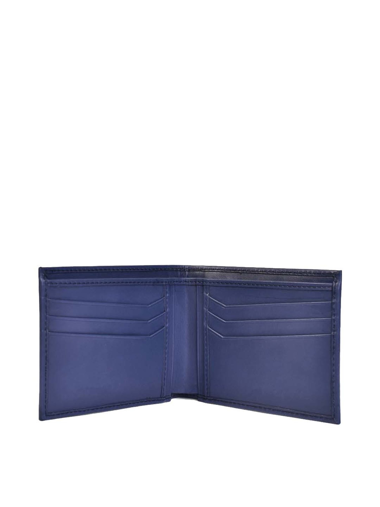 BELWABA Blue Casual Leather Bi-Fold Wallet for Men
