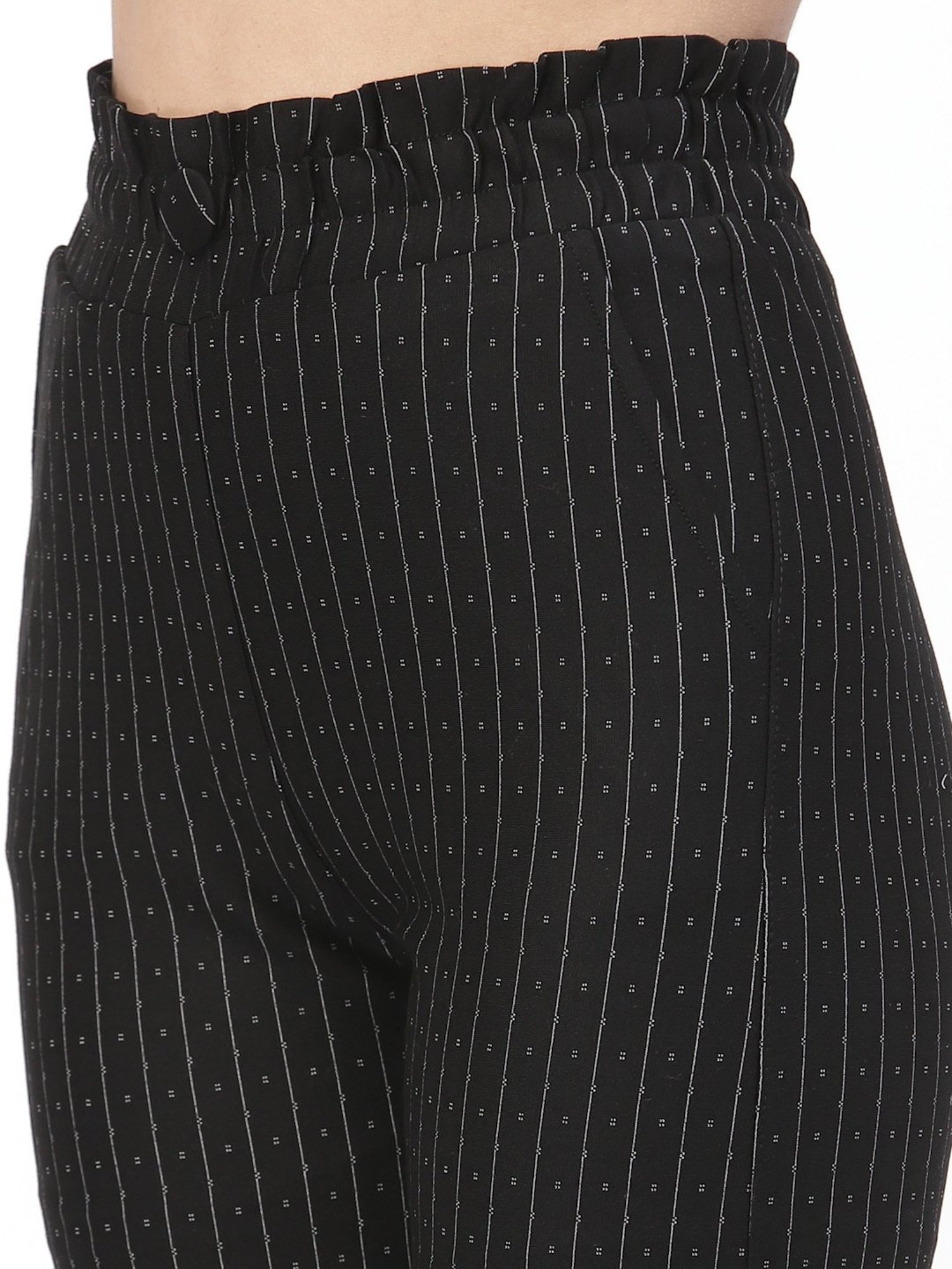 Westwood Black Cotton Striped Pants