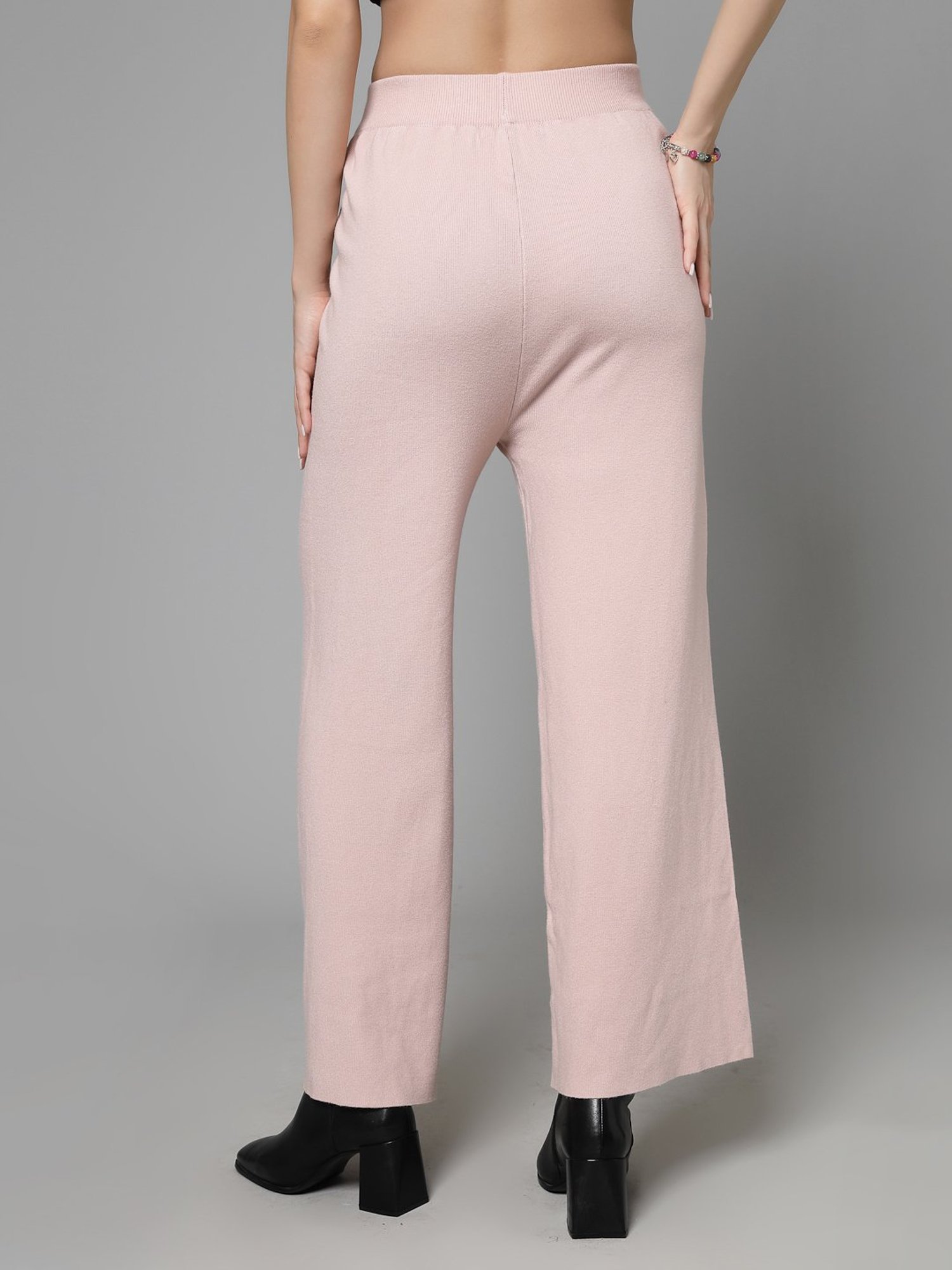 Mafadeny Peach Regular Fit Mid Rise Palazzos