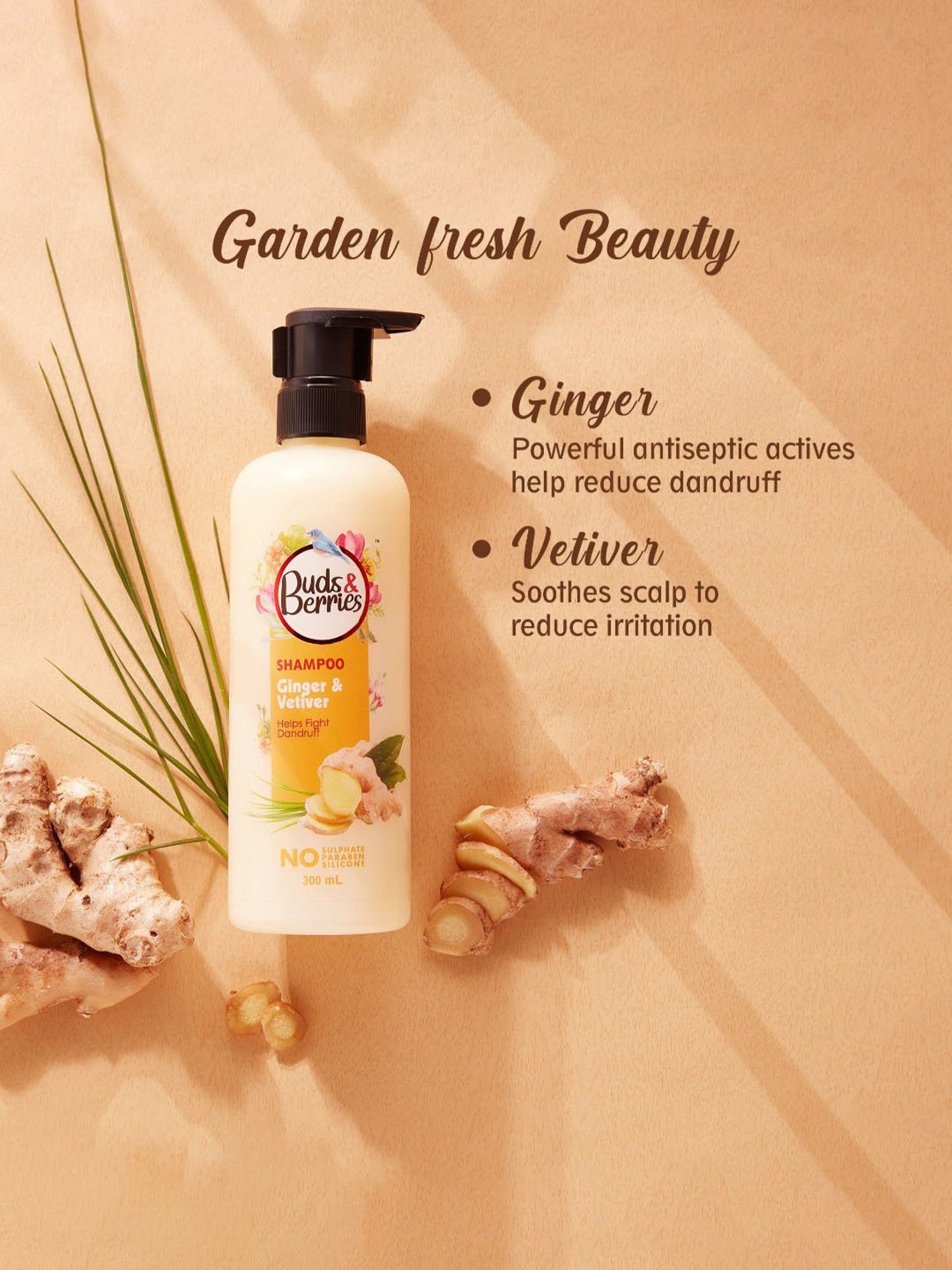 Buds & Berries Ginger & Vetiver Shampoo - 300 ml