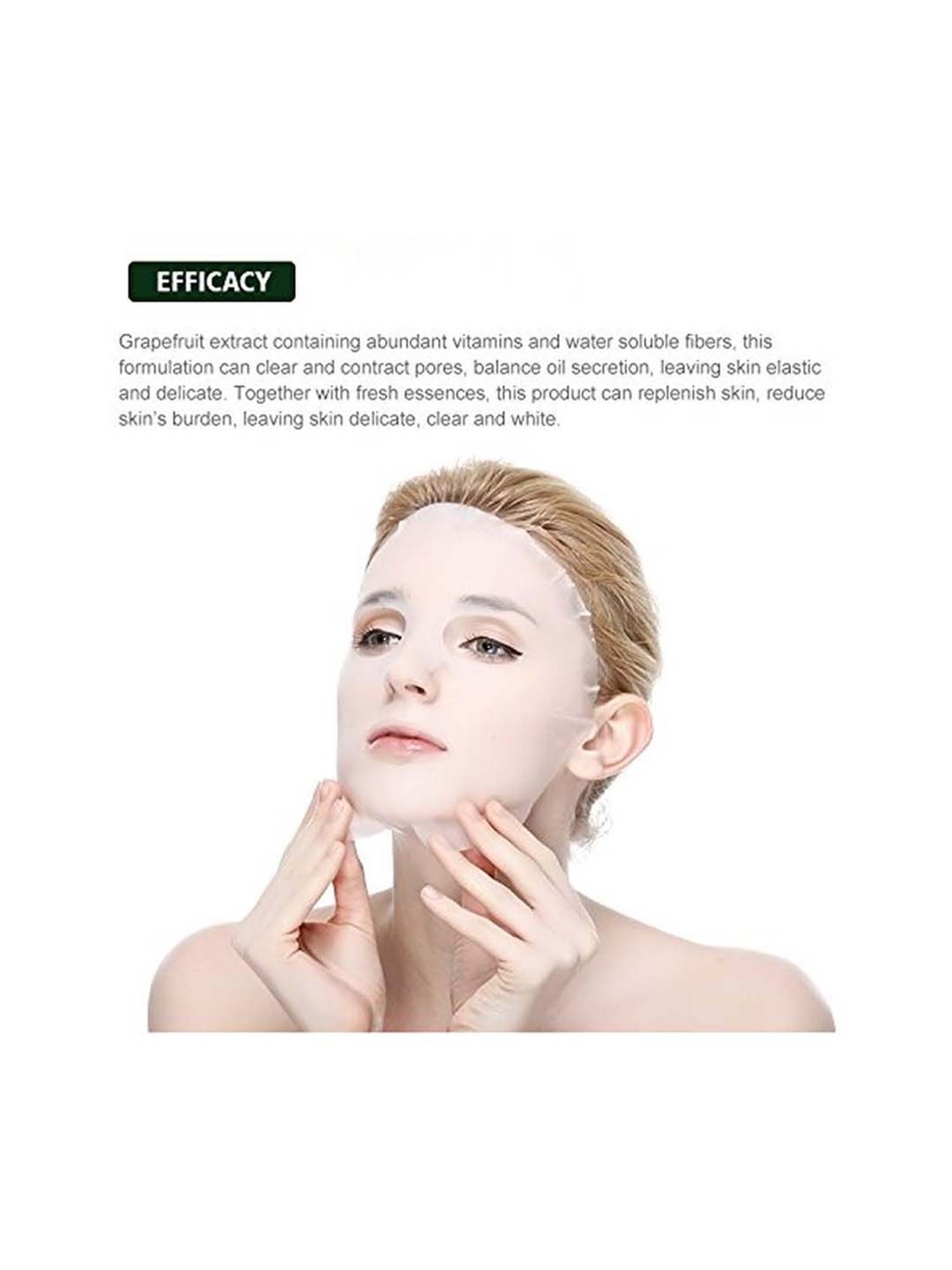 MONDSUB Grapefruit Refreshing Facial Sheet Masks (Pack of 5) - 25 gm Each