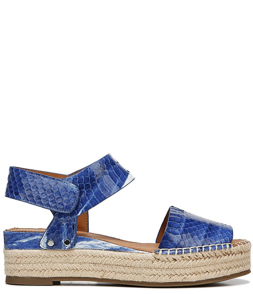 Sarto by Franco Sarto Oak3 Snake Print Leather Espadrille Platform Sandals