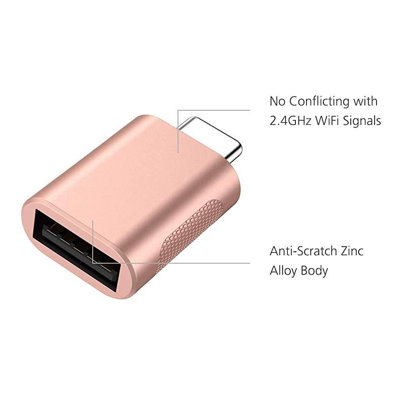 USB C to USB Adapter2 PackUSBC to USB 30 AdapterUSB TypeC to USBThunderbolt 3 to USB Female Adapter OTG for MacBook iPad Pro 2020 Surface Go Dell XPS More TypeC DevicesRose Gold