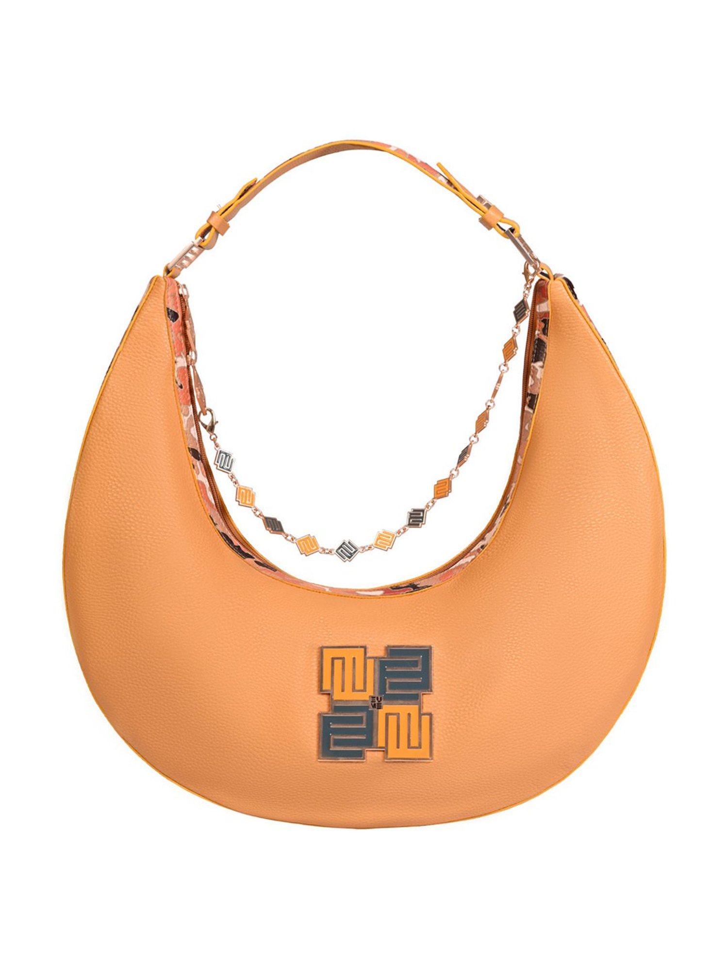 Eume Cinnamon Mustard Camo Vegan Leather Hobo Shoulder Bag