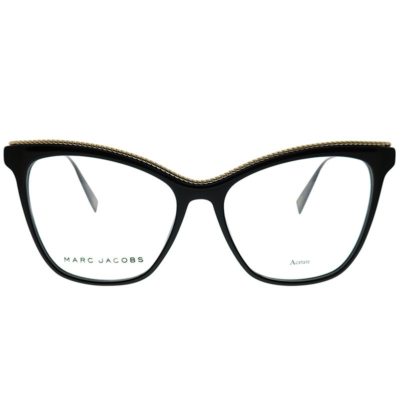 Marc Jacobs  807 Womens Cat-Eye Eyeglasses Black And Gold 54mm