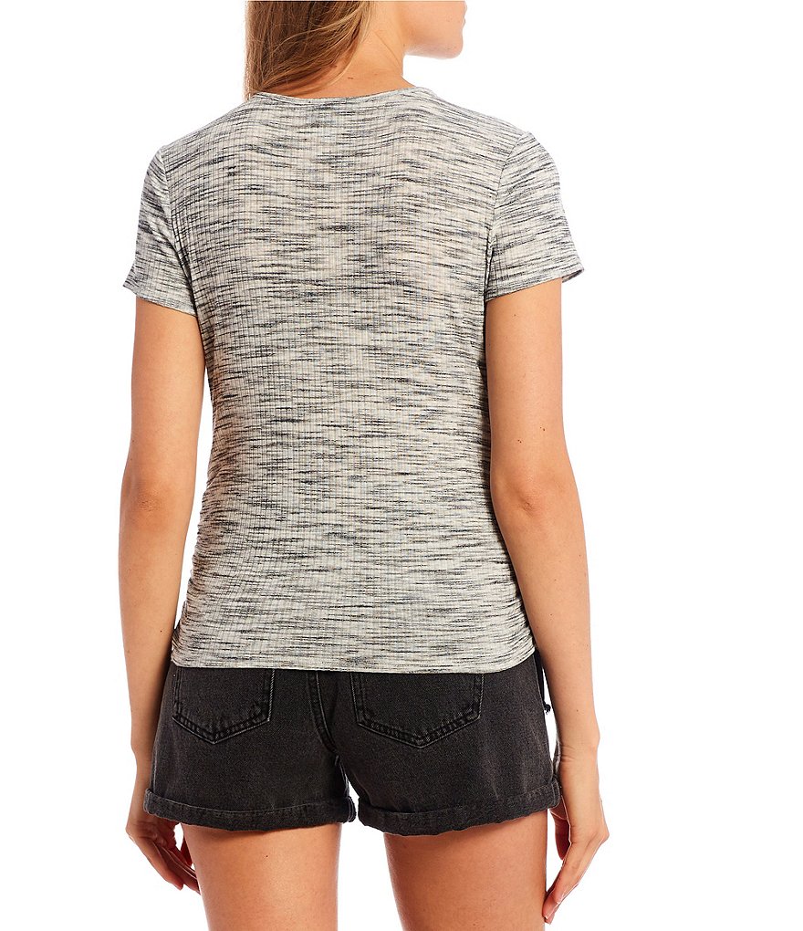 I.N. San Francisco Cap-Sleeve Cut-Out Knit Crop Top