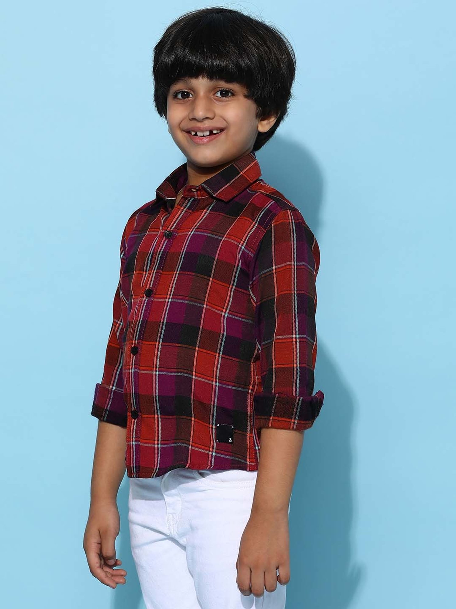 Tales & Stories Kids Multicolor Chequered Full Sleeves Shirt