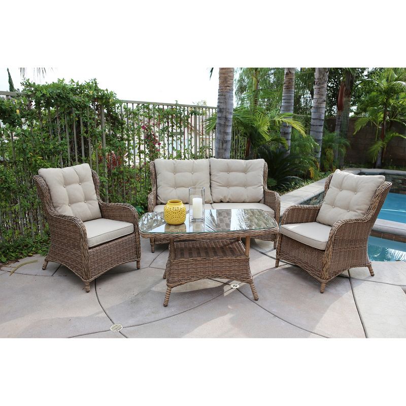 4pc Canterbury Wicker Seating Set - Royal Garden