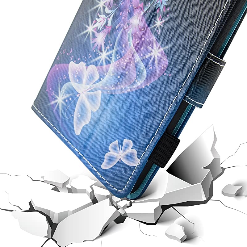 Case Compatible with Kindle Paperwhite E-Reader (10th Generation 2018, Previous Generation-7th/6th/5th) - PU Leather Light Case Protective Wallet Hold Cover with Auto Sleep Wake (Cute Books)