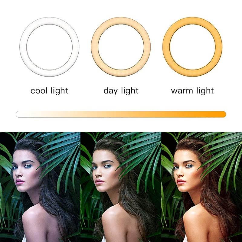 Ring Light: 14" 3 Color Lights 5600K Dimmable LED Ring Light Kit with Stand, Wireless Remote, Phone Holder and Carrying Bag for Makeup Smartphone YouTube Self-Portrait Shooting