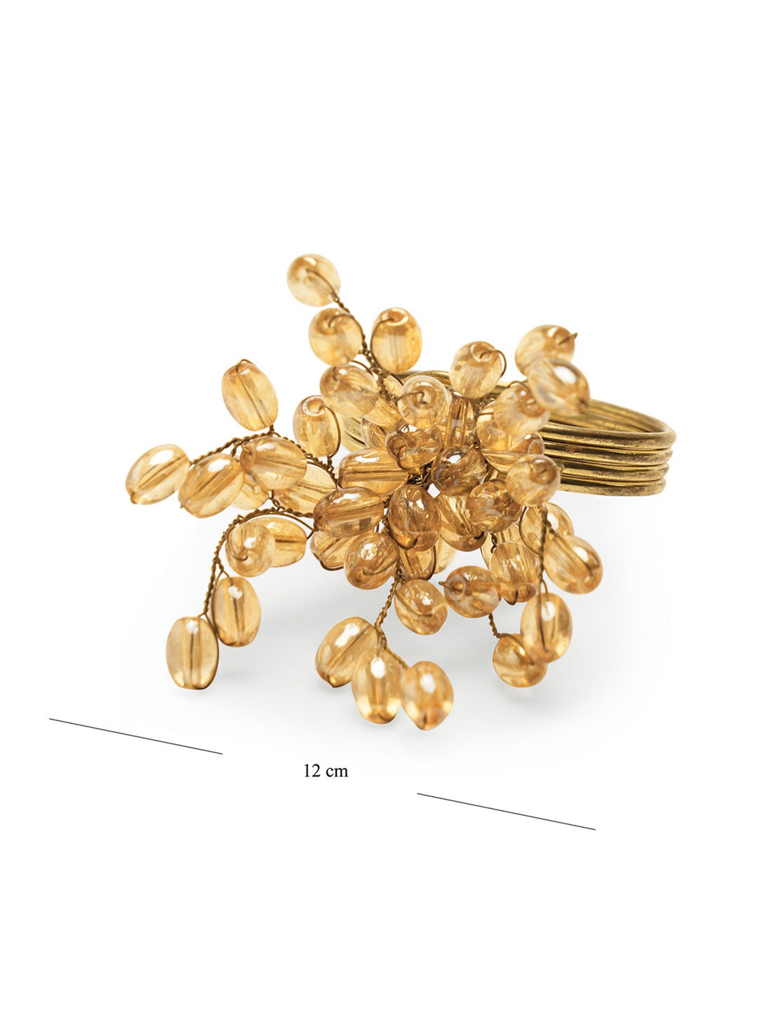 Pure Home and Living Gold Metal Embellished Napkin Rings