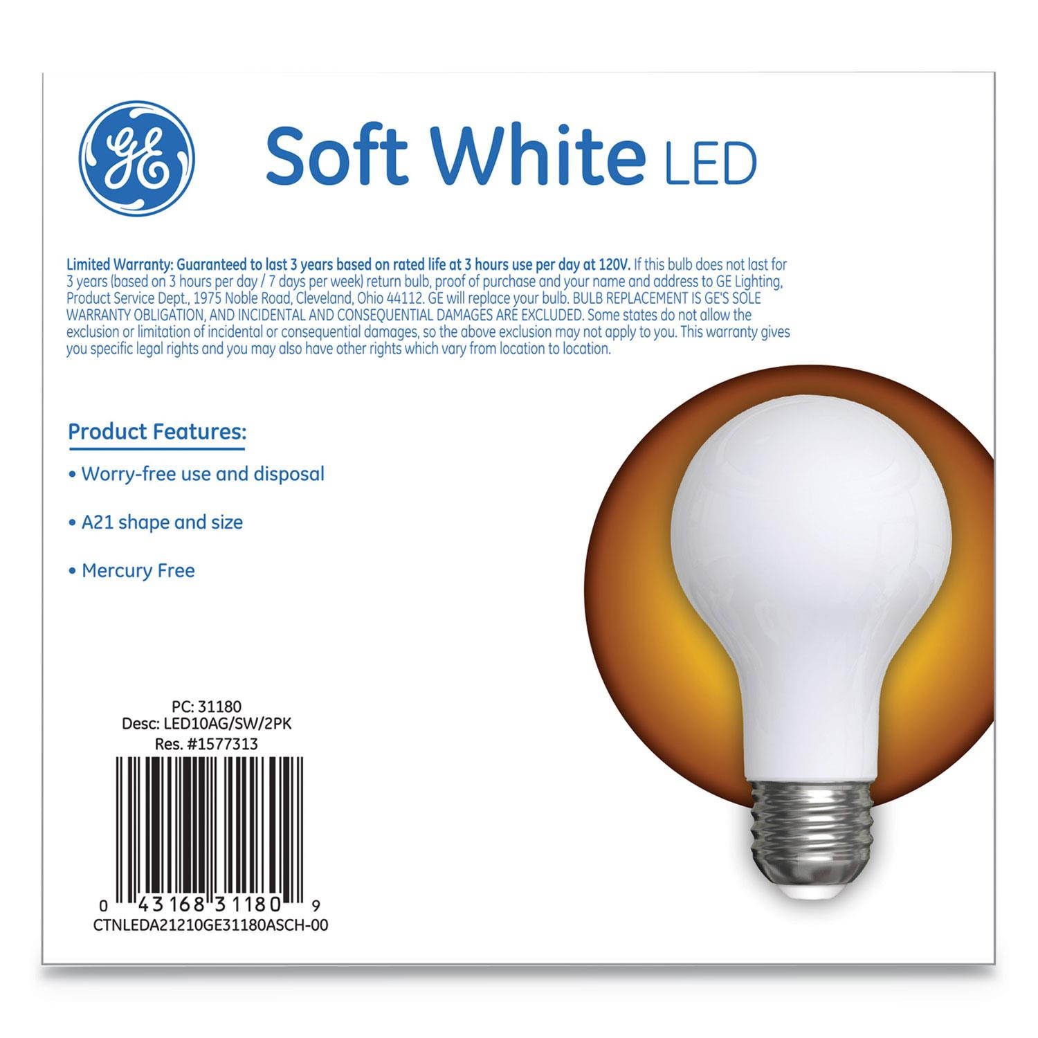 GE Classic LED Soft White Non-Dim A21 10 W 2/Pack 31180