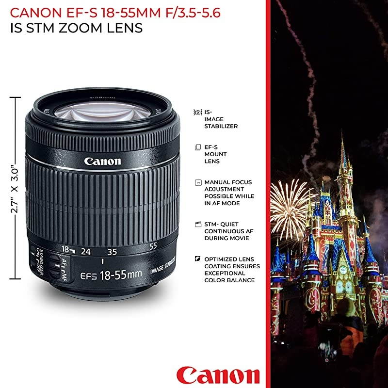 EOS Rebel T6 Digital SLR Camera with 18-55mm EF-S f/3.5-5.6 is II Lens + 58mm Wide Angle Lens + 2X Telephoto Lens + Flash + 48GB SD Memory Card + UV Filter Kit + Tripod + Full Accessory Bundle