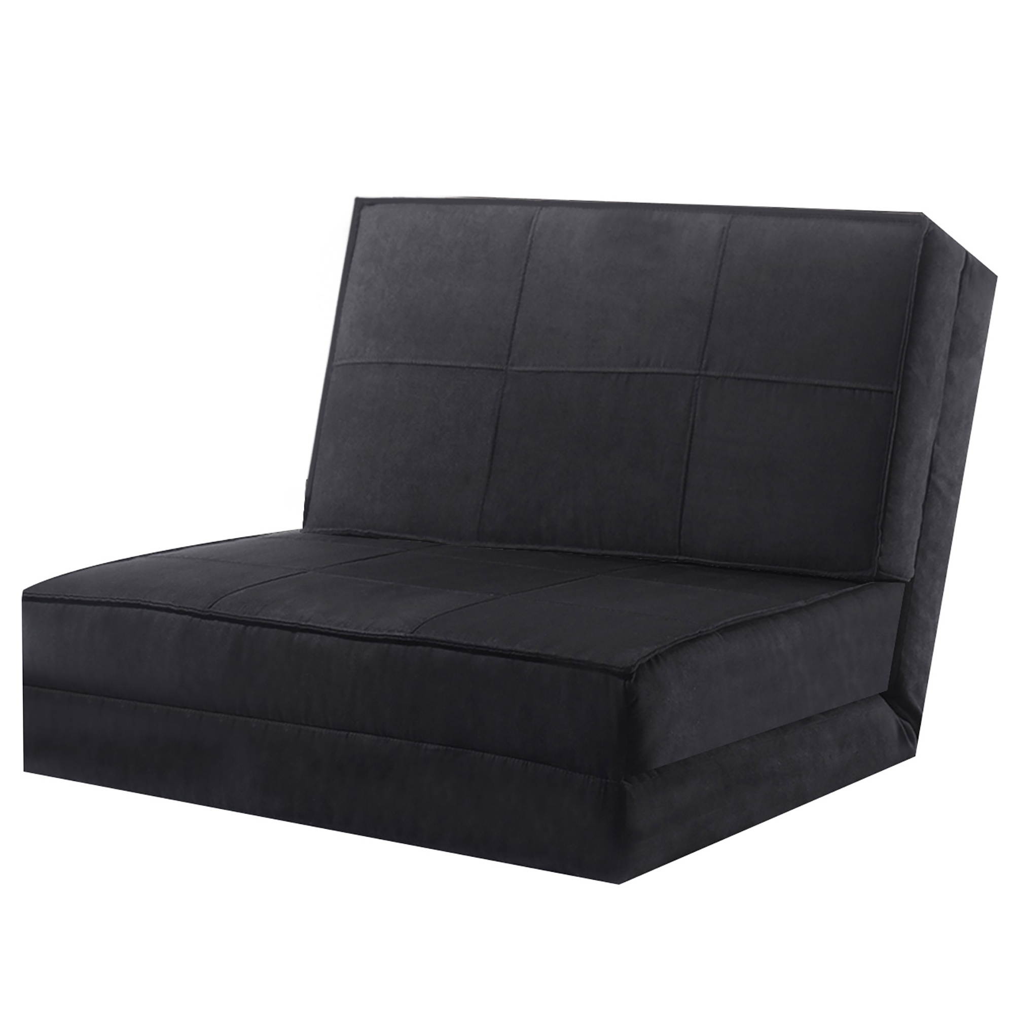 Fold Down Chair Flip Out Lounger Convertible Sleeper Bed Couch Game Dorm Guest Black