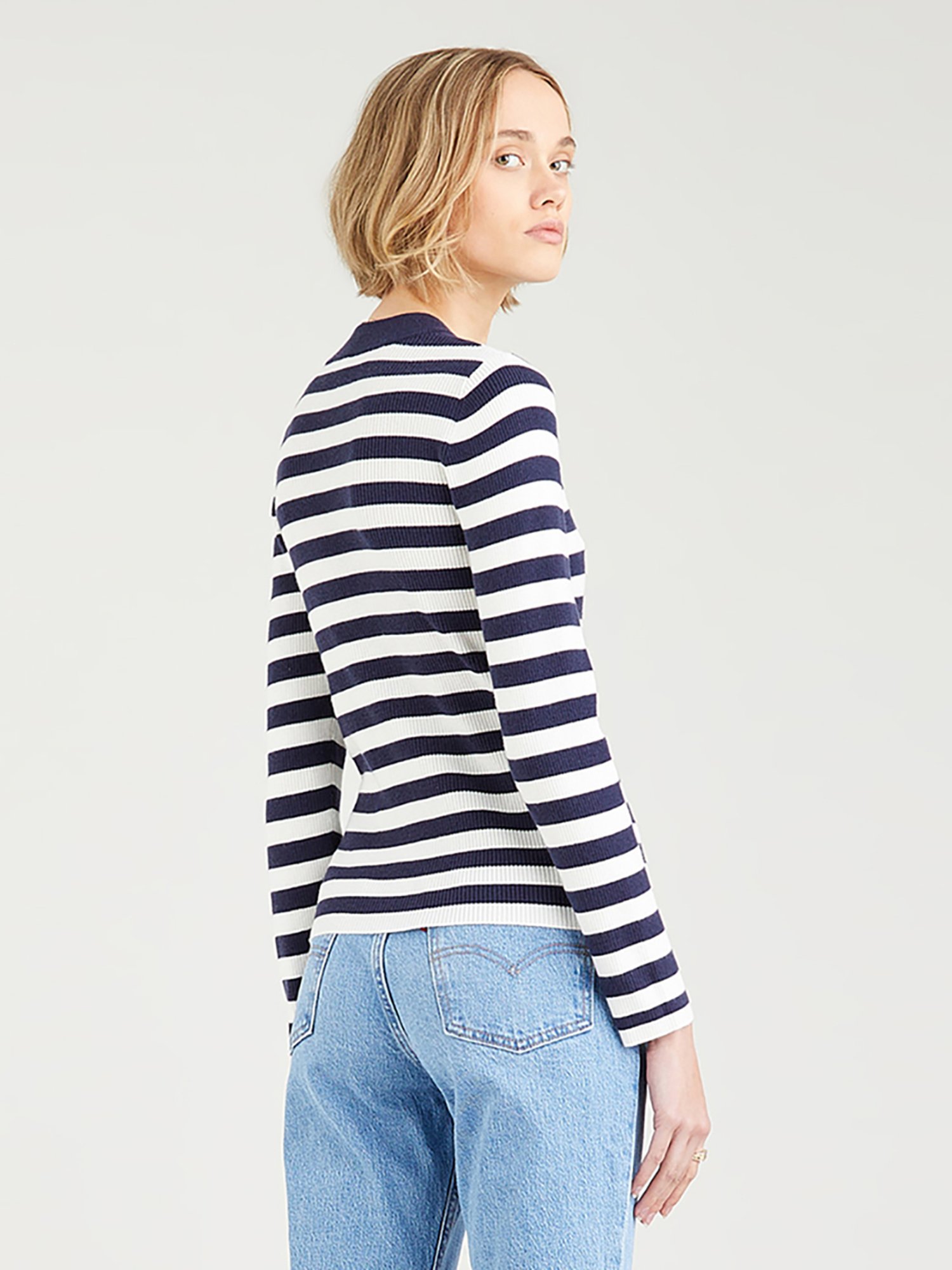 Levi's Blue & White Striped Sweater