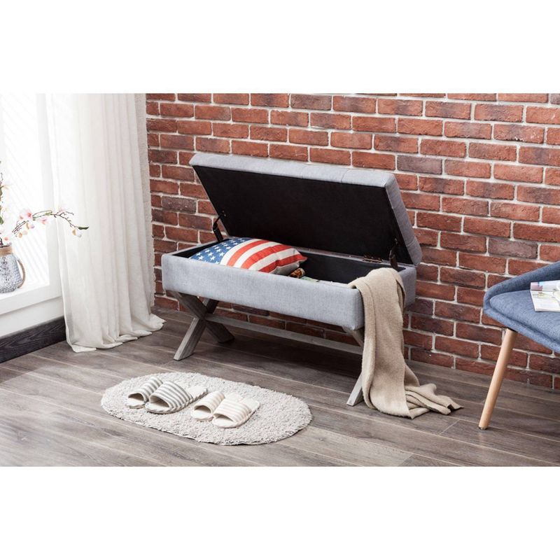 Angelina Storage Bench Gray - Boraam