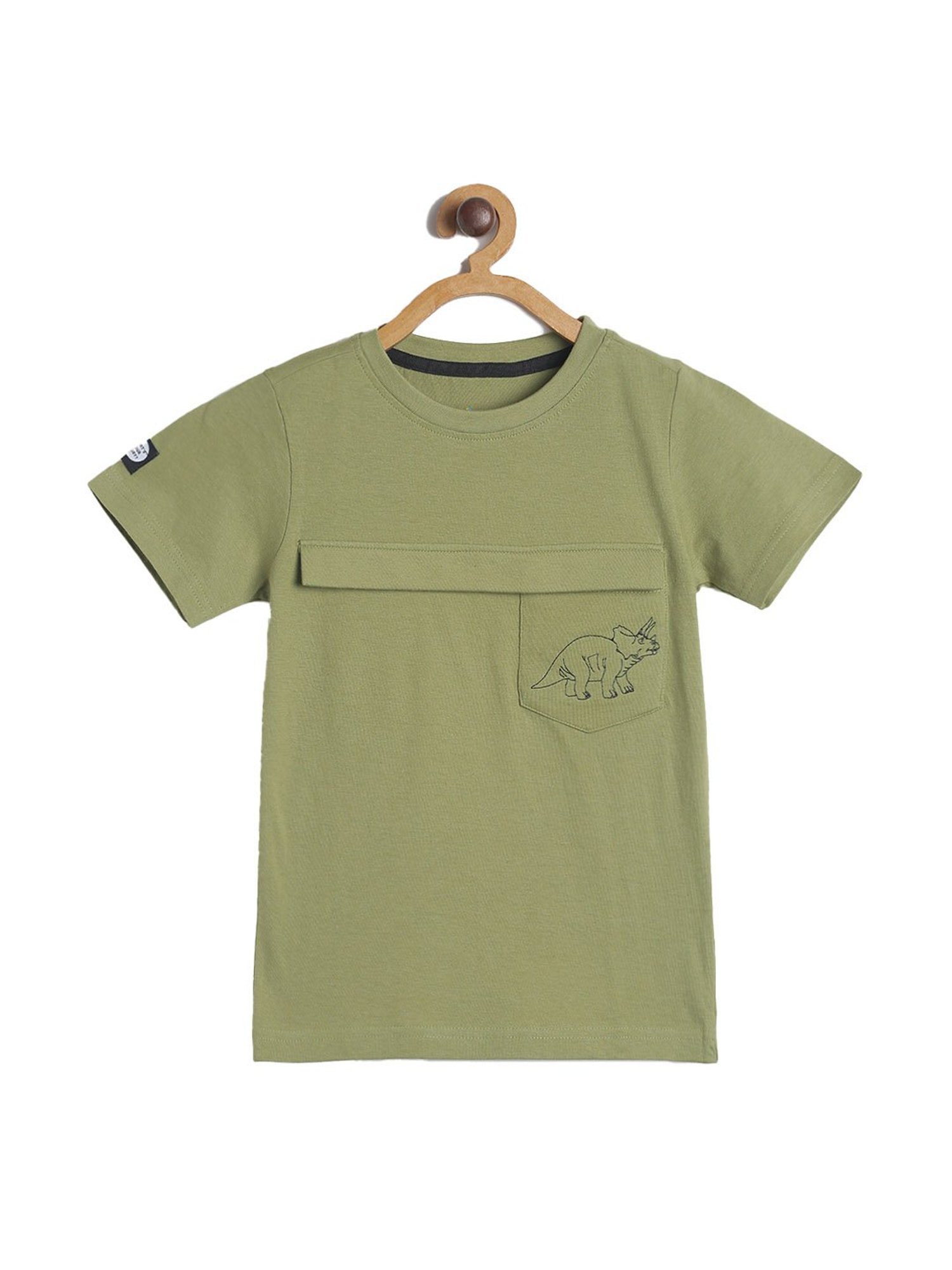 Tales & Stories Boys Green Solid  T-Shirt