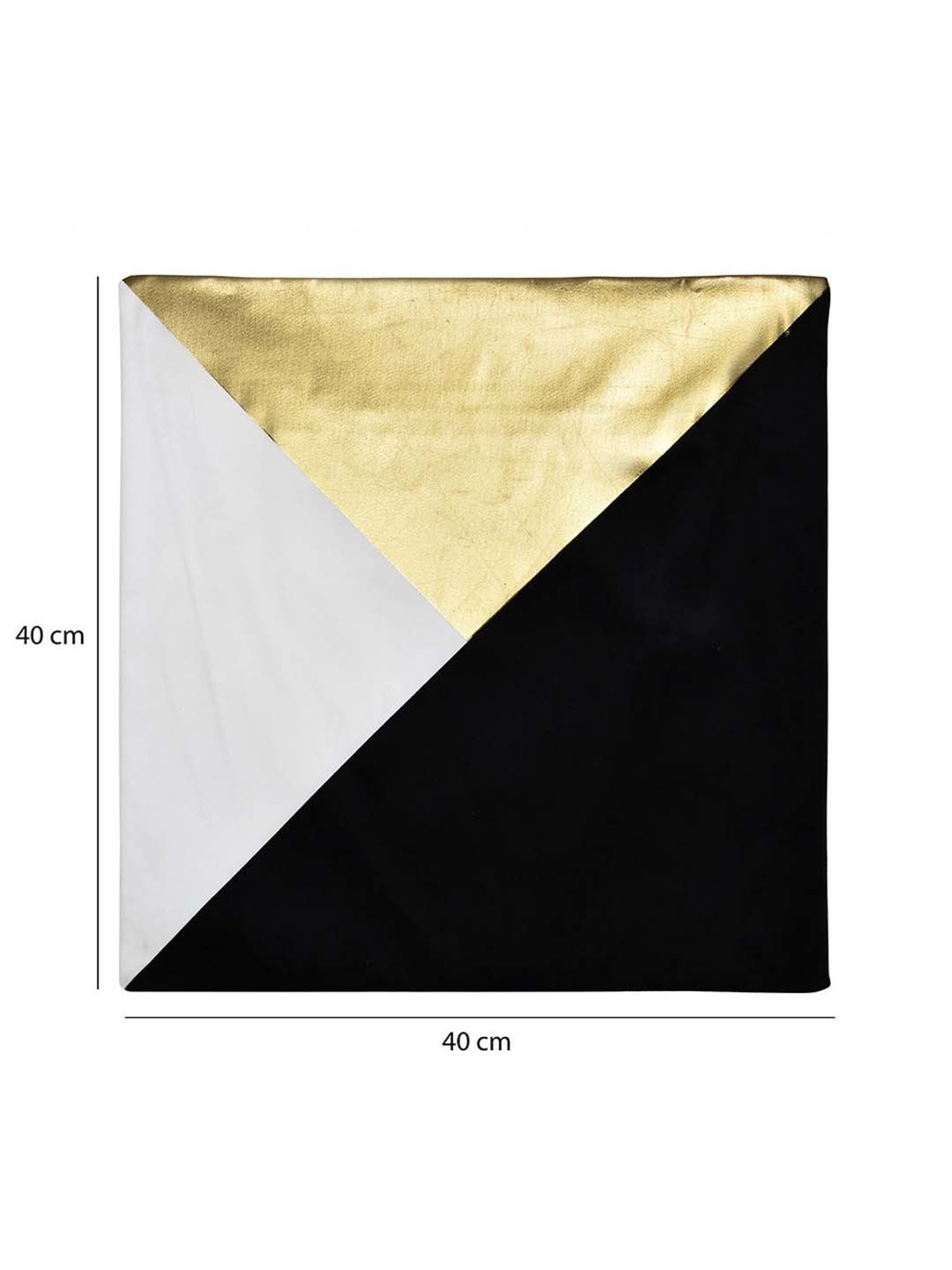 @home Nilkamal Black & Gold Polyester Cushion Cover
