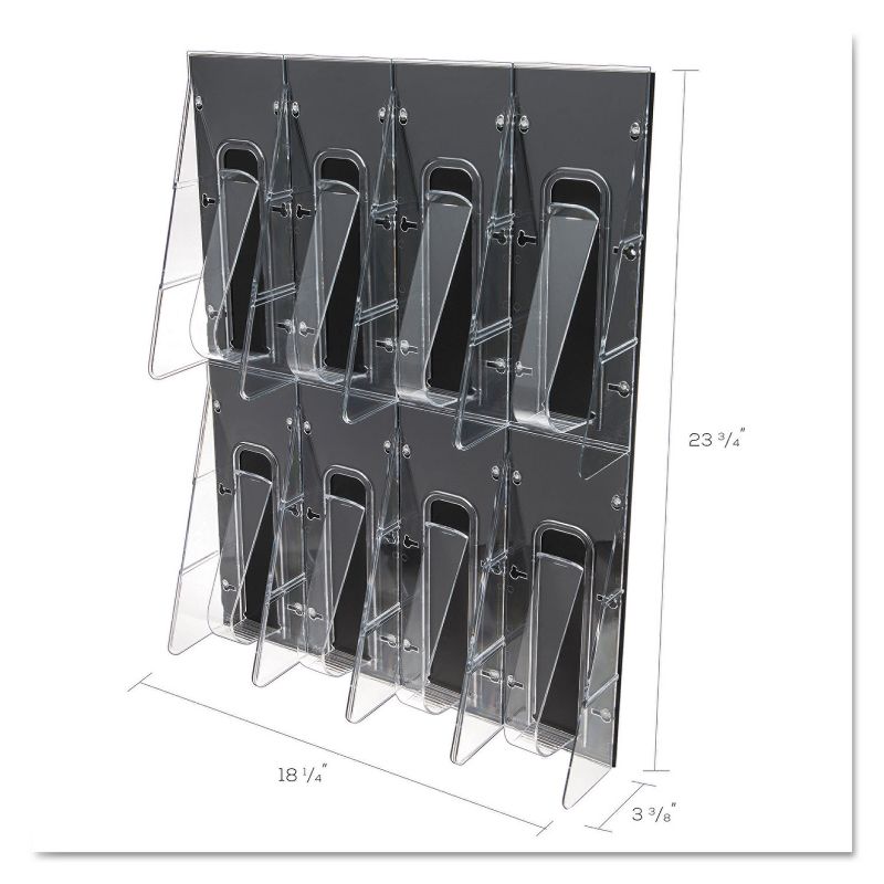 Deflecto Multi-Pocket Wall-Mount Literature Systems 18 1/4w x 23 3/4h Clear/Black 56201