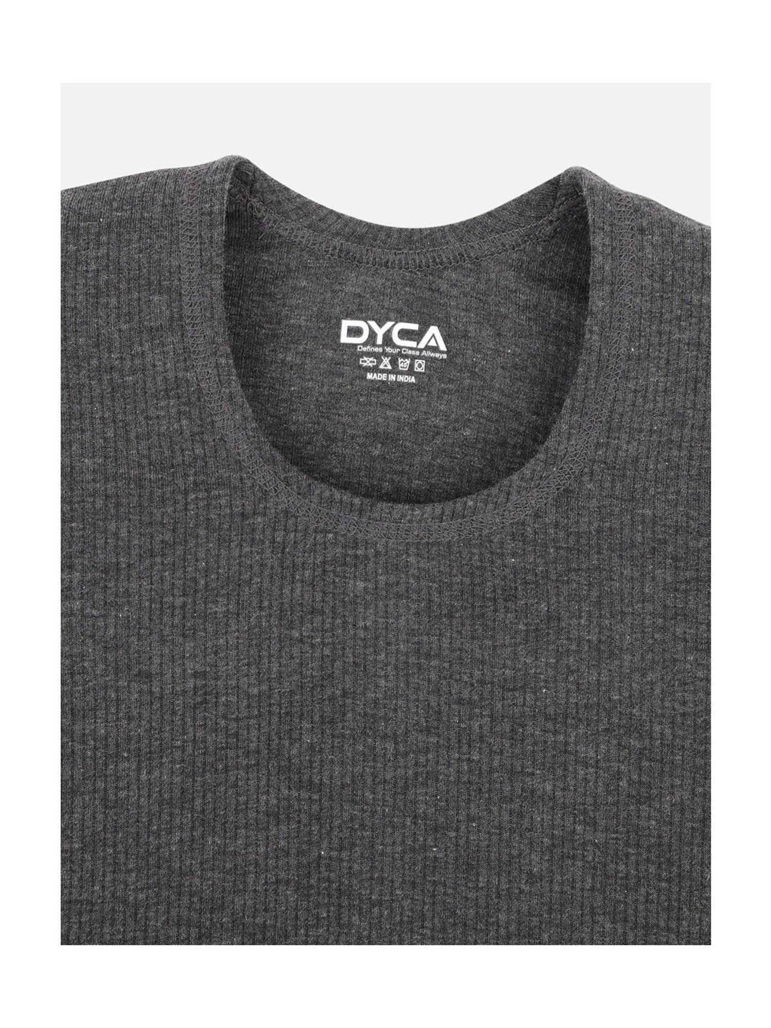 Dyca Kids Dark Grey Melange Textured Full Sleeves T-Shirt with Pants