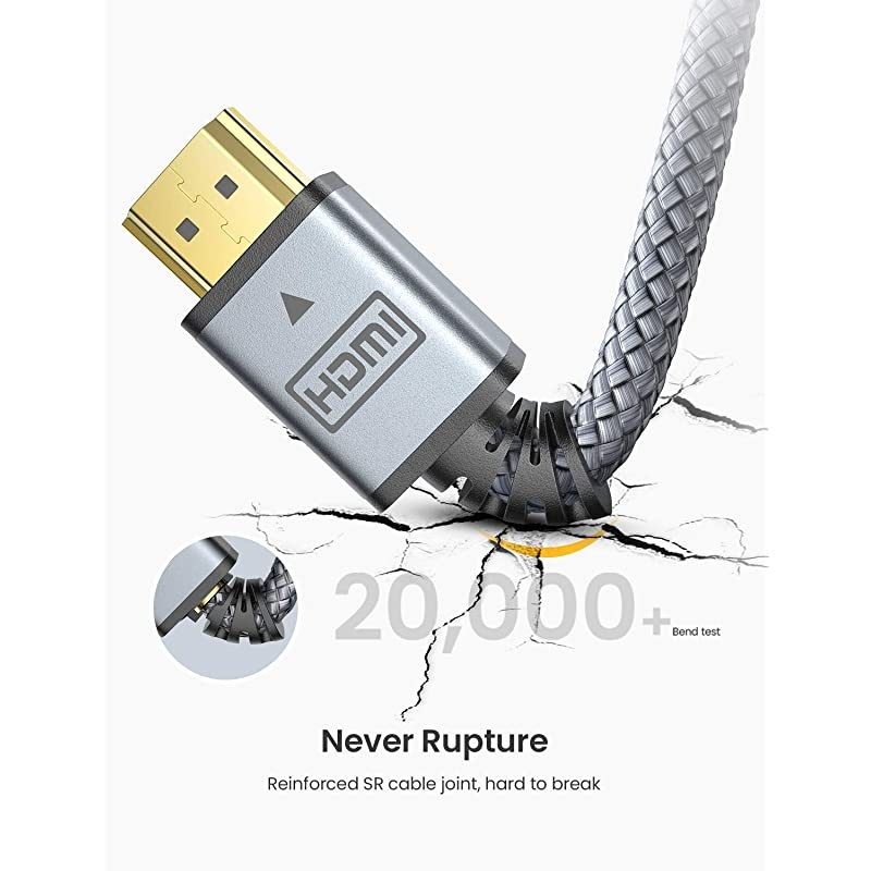 4K 60Hz HDMI Cable 6ft  High Speed 18Gbps HDMI 20 Cable 30AWG 3D 2160p 1080p Ethernet Nylon Braided HDMI Cord Compatible Audio ReturnARC UHD TV Box PS43 4K Fire Netflix LG Samsung