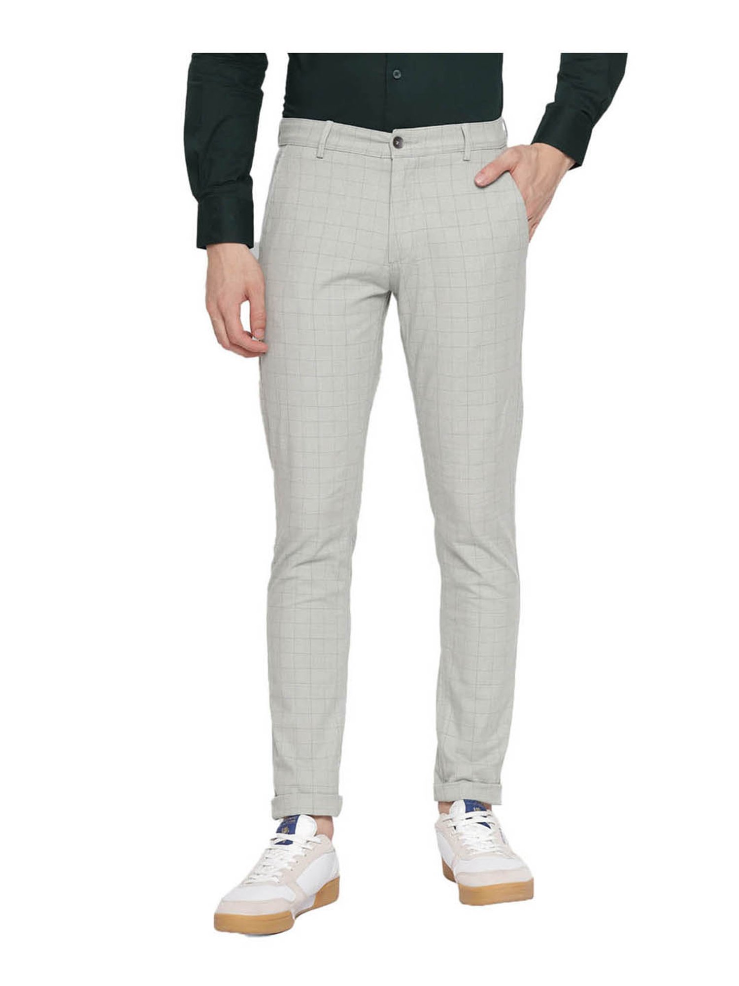 Turtle Grey Checks Trousers