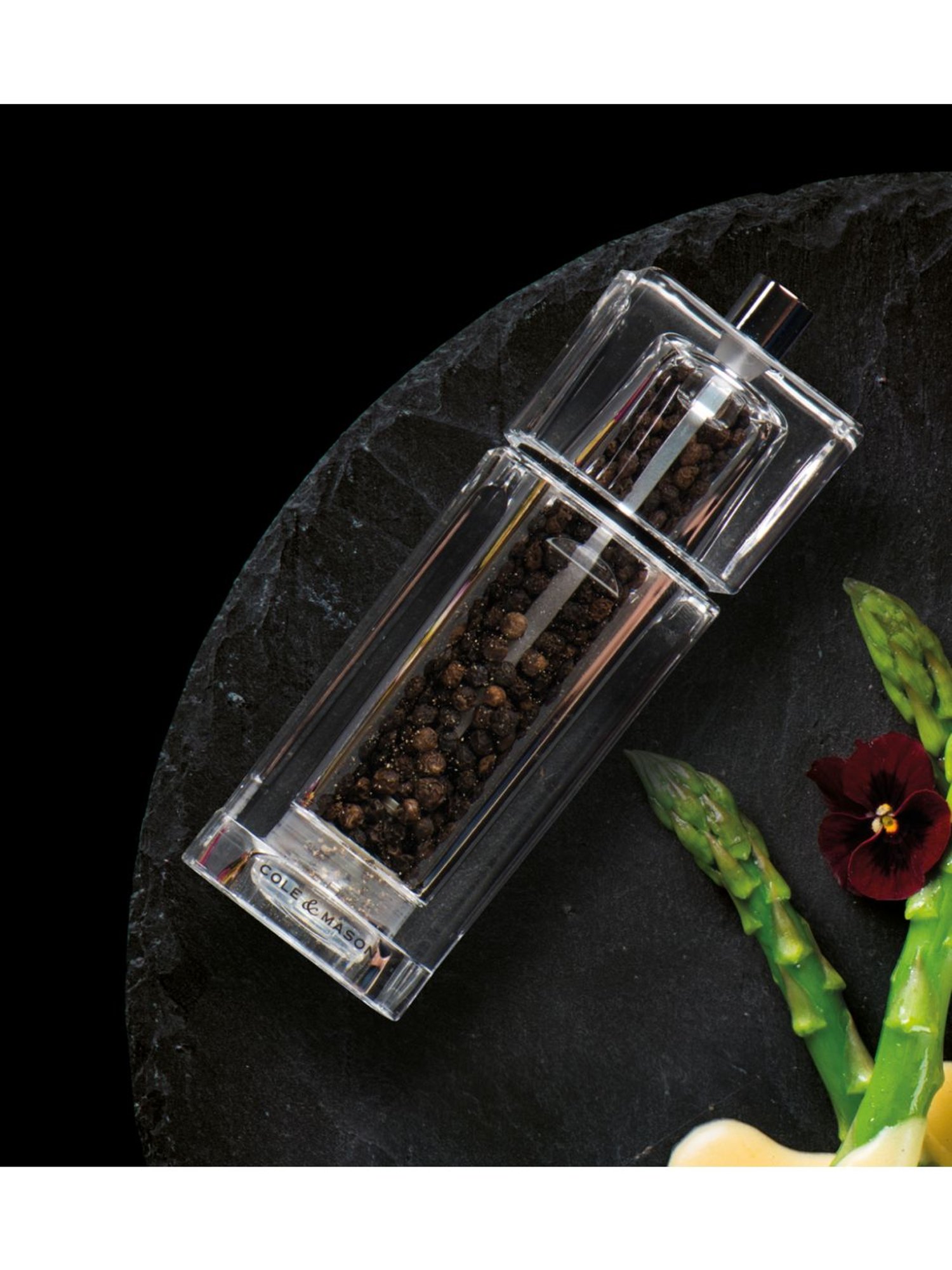 COLE & MASON Transparent Stainless Steel Salt & Pepper Mill