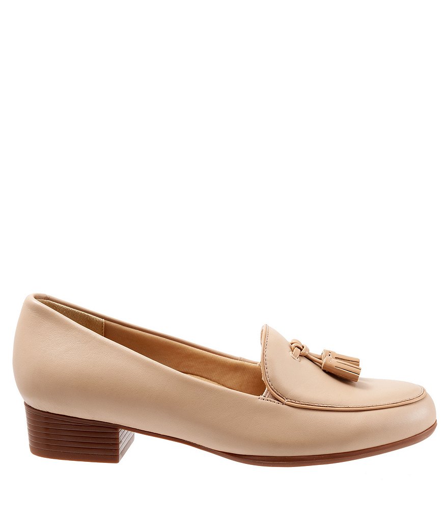 Trotters Mary Leather Tassel Block Heel Loafers